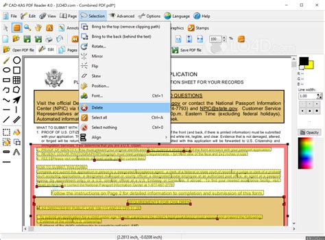 Exporting from PDF Reader Software