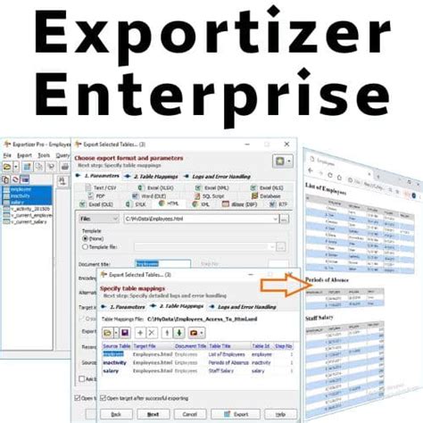 Exportizer features
