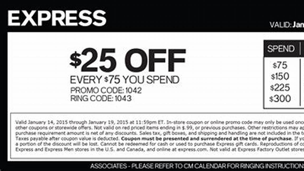 Express Coupon Code $75 Off $200 Online 2024 Printable
