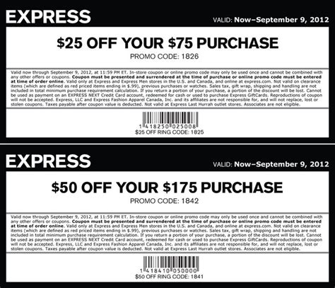 Express Fashion Coupons Printable