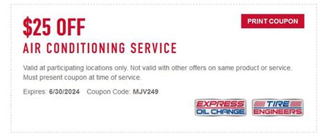 Express Oil Change Coupon $25 Printable