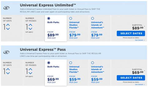 Express Pass Options