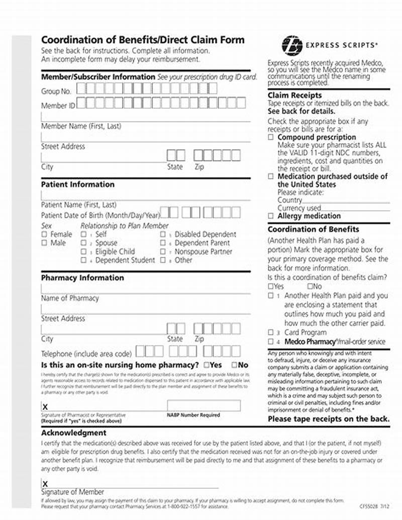Express Scripts Claim Form