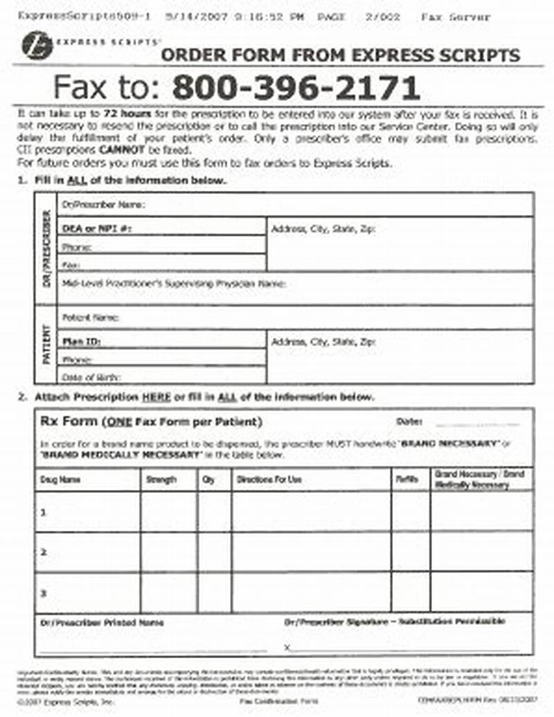 Express Scripts Form For Mail Order