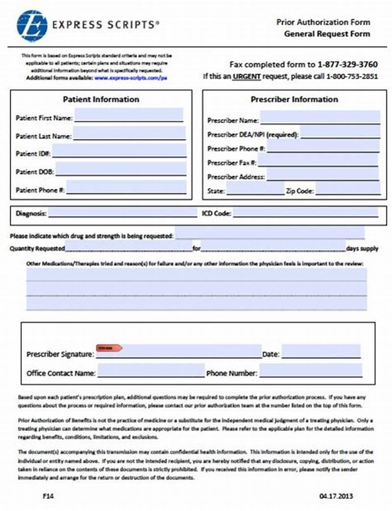 Express Scripts Prior Auth Fax Form