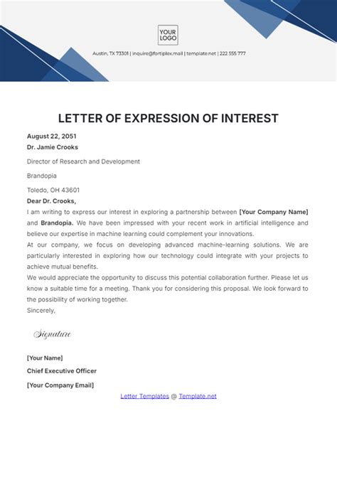 Expression Of Interest Letter Sample Pdf