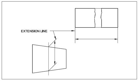 Extension Line In Engineering Drawing