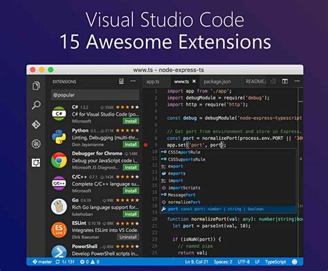 Extensions Feature in Visual Studio Code