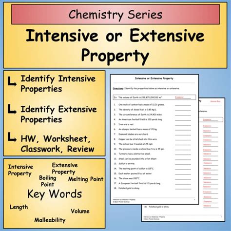 Extensive And Intensive Physical Properties Of Matter Worksheet Answers