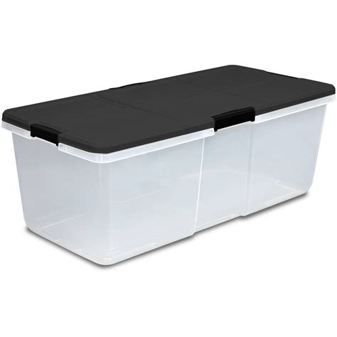 Extra Large Storage Bins 113 Qt Stackable Container Box with 4 Latches Clear eBay