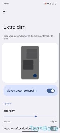 Extra dim the screen