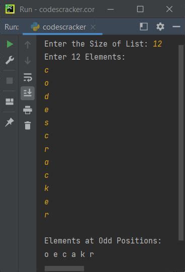 Extract elements of list at odd positions
