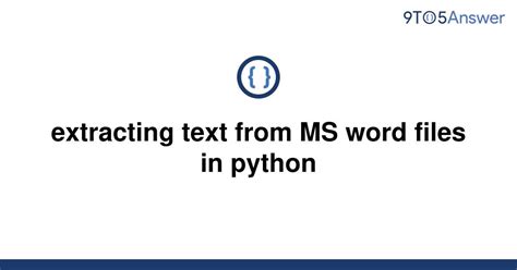 Extracting Text From Ms Word Files In Python