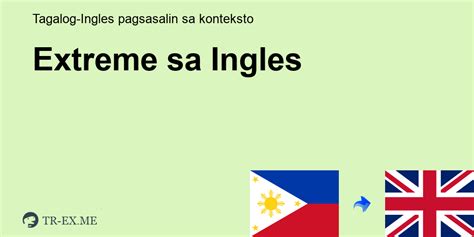 Extreme Meaning In Tagalog