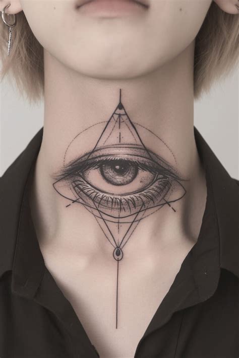 Eye On Neck Tattoo