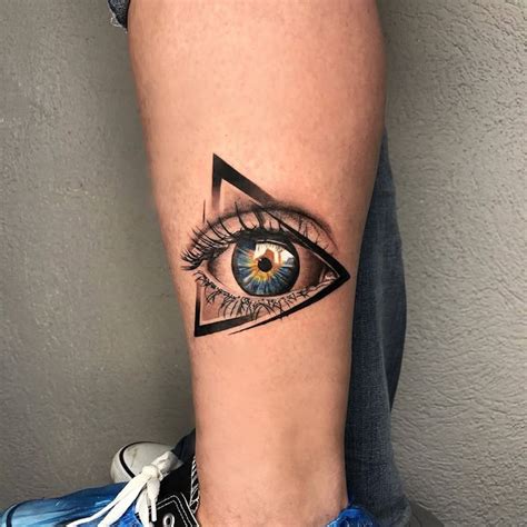 Eye Tattoo On Leg
