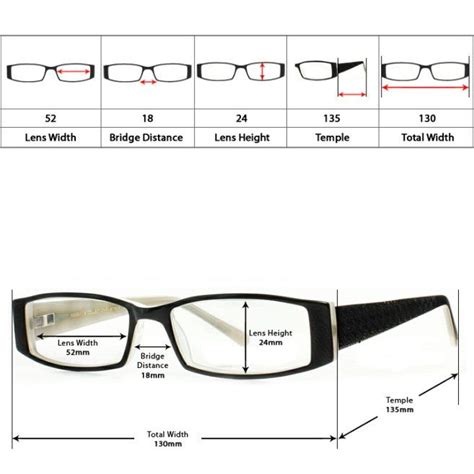 Eyeglasses Measurements Chart