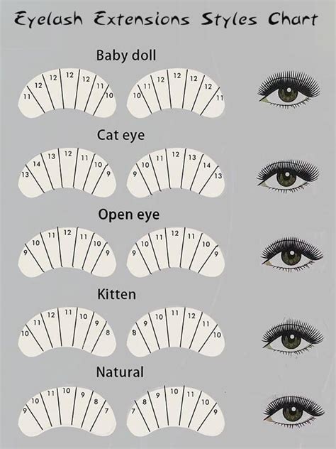 Eyelash Extension Shapes Chart