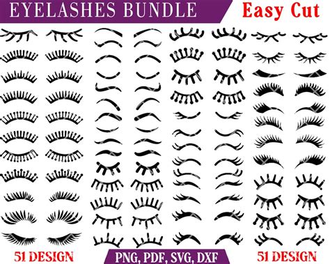 Download Eyelashes Bundle Cricut SVG