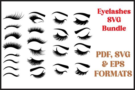 Download Eyelashes Bundle Cricut SVG DXF Files