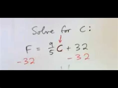 F 9 5c 32 Solve For C