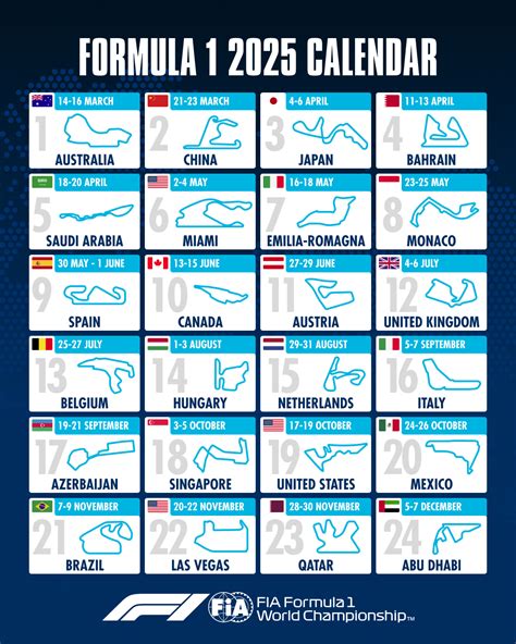 F1 Calendar 2025 Printable