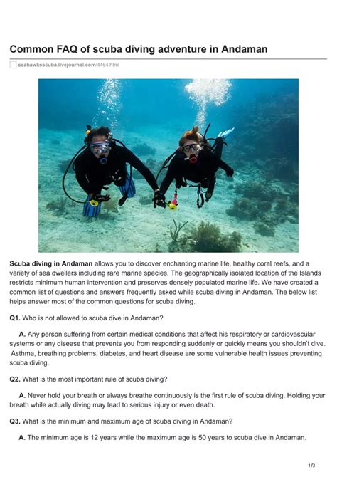 FAQ Scuba Diving