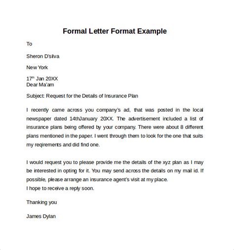 FAQs related to formal letters   example