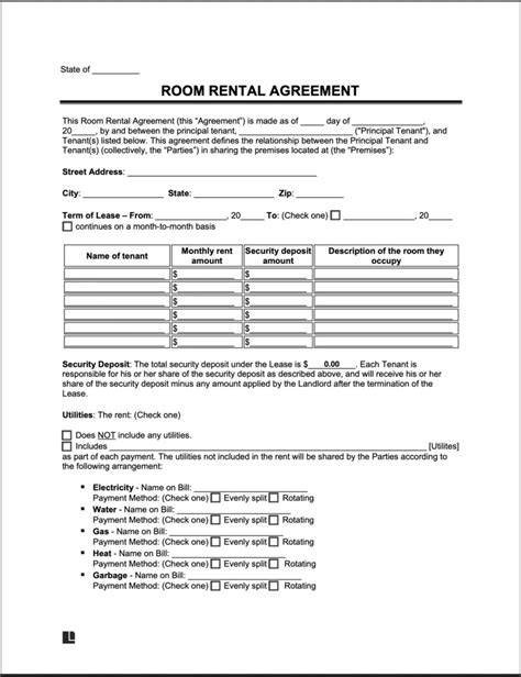 FREE 10+ Sample Room Rental Forms in PDF | MS Word