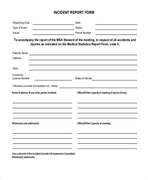 FREE 13+ Sample Incident Report Forms in PDF | MS Word | Excel
