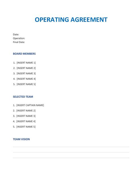 FREE 13+ Sample Operating Agreement Templates in PDF | MS Word | Google
