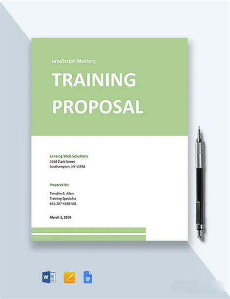 FREE 13+ Training Proposal Templates in PDF | MS Word | Pages | Google Docs