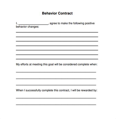 FREE 14+ Behaviour Contract Templates in PDF | MS Word | Pages