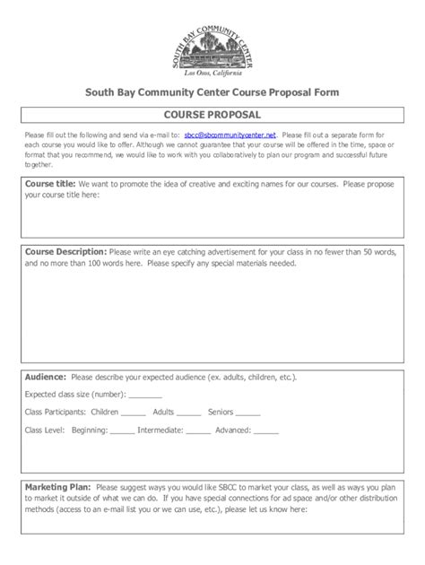 FREE 45+ Course Proposal Forms in PDF | Ms Word