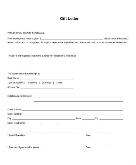 FREE 45+ Sample Gift Letter Templates in PDF | MS Word | Pages | Google Docs
