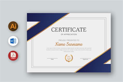 FREE 8+ MS Word Certificate Templates in MS Word | AI | PSD