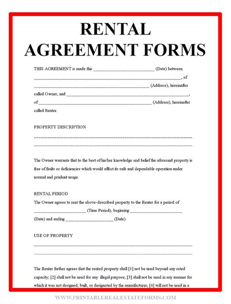 FREE 9+ Rental Agreement Forms & Samples in PDF | MS Word