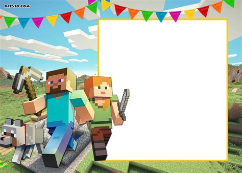 FREE Printable Minecraft Birthday Invitation Template - UPDATE