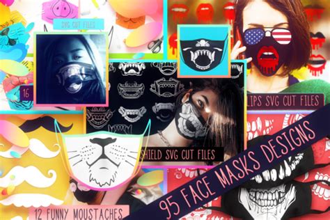 Download Face Mask Bundle with 95 Designs DXF Files