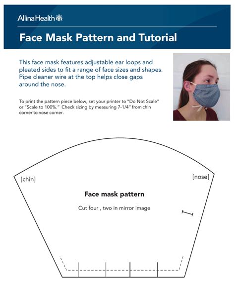 Face Mask Pattern Template Printable