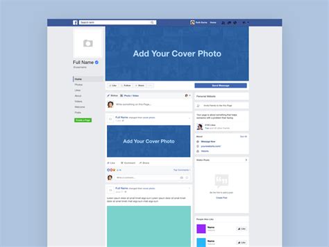 Facebook Page Template Perfil de facebook, Fondos para editar fotos
