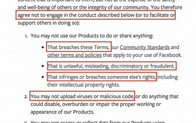 Facebook Terms And Conditions