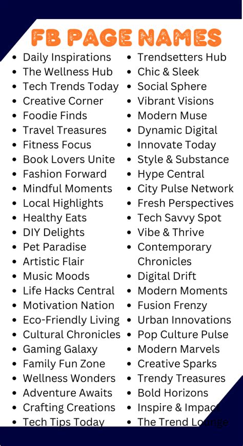 Facebook Catalog Name Ideas