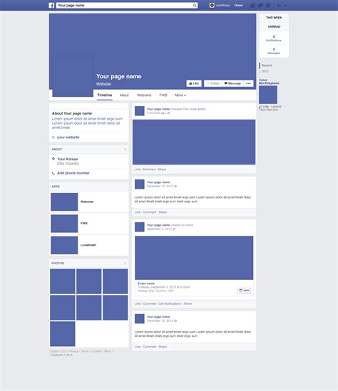 Facebook Layout Template