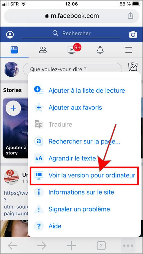 Facebook version ordinateur