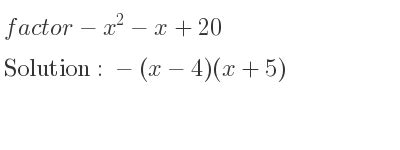 Factor X 2 X 20