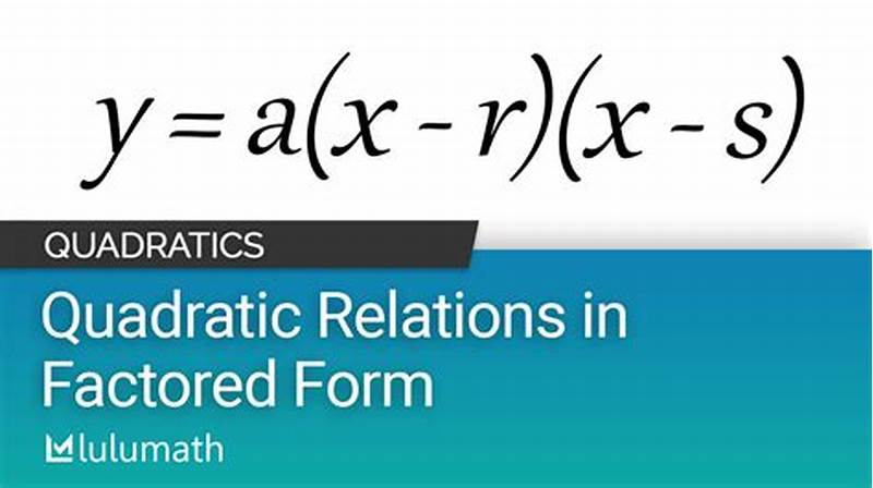 Factored Form Examples