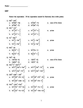 Factoring: Greatest Common Factor (GCF) with polynomials by solutionstomath