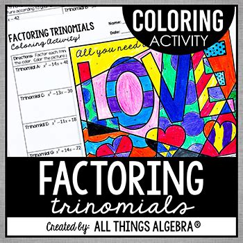 Factoring Trinomials Create And Color Answer Key
