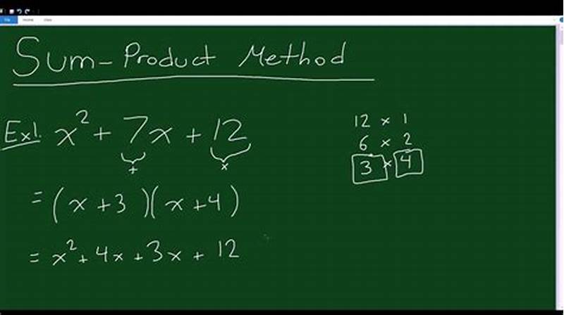 Factoring Using The Sum Product Pattern